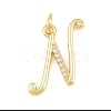 Brass Micro Pave Clear Cubic Zirconia Pendants CU-CBA7939-01N-G-1