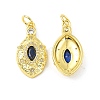 Brass Micro Pave Clear Cubic Zirconia Pendants KK-E068-VF330-1