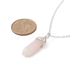 Natural Rose Quartz Geometric Pendant Necklace NJEW-JN04239-03-2