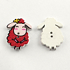 2-Hole Printed Wooden Buttons X-BUTT-R031-108-2
