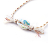 Printed Cowrie Shell Beads Braided Bead Bracelets SH-CJA99F-4