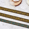 2Rolls 2 Colors Ethnic Style Embroidery Polyester Ribbons OCOR-GA0001-11-4