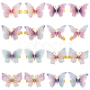 8Pairs 8 Style Double Layers Tulle Butterfly Alligator Hair Clips PHAR-CP0001-06-1