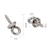 Non-Tarnish 304 Stainless Steel Screw Eye Pin Peg Bails X-STAS-E076-05-3