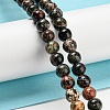 Natural Red Snowflake Obsidian Round Beads Strands G-P503-6MM-06-2