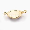 Brass Micro Pave Cubic Zirconia Links X-ZIRC-O026-14G-NR-2