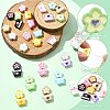 36pcs 18 Styles Baking Paint Alloy Beads FIND-CJ0004-21-3