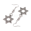 Star of David Alloy Dangle Earrings for Women Men EJEW-JE05840-4