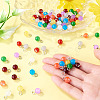 90Pcs 9 Colors Baking Paint Imitation Jade Glass Round Bead with Iron Pendants PALLOY-TAC0281-6