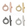 Brass Micro Pave Clear Cubic Zirconia Toggle Clasps KK-G548-26-1