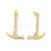 Rack Plating Brass Micro Pave Cubic Zirconia Tool Pendants KK-I699-15G-1