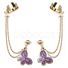 Light Gold 304 Stainless Steel Cuff Earring Chains EJEW-JE05685-02-1