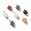 Chakra Theme Natural Tiger Eye & Rose Quartz & Amethyst & Topaz Jade & Red Agate & Amazonite & Sodalite Charms PALLOY-JF01187-1