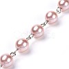 Handmade Dyed Glass Pearl Beaded Chains AJEW-JB00487-04-1