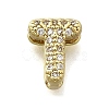 Brass Micro Pave Cubic Zirconia Letter Multi-Strand Links KK-D295-32G-20-1
