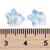 Transparent Spray Painted Frosted Glass Beads GLAA-NH0003-01H-3