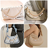 2Pcs Alloy Pink and White Enamel Flower Tassel Bag Decorative Chains AJEW-BBC0001-05-5