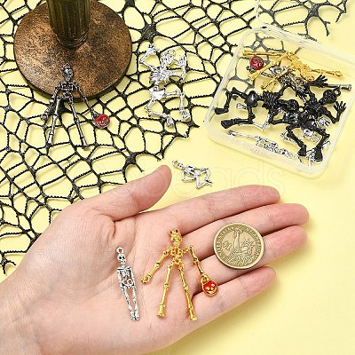 12Pcs 6 Styles Halloween Alloy Pendants Sets FIND-YW0006-25-1