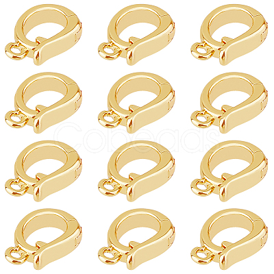 HOBBIESAY 12Pcs Brass Fold Over Clasps KK-HY0003-52-1