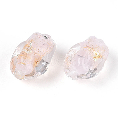 Handmade Gold & Silver Foil Glass Beads FOIL-N030-02H-1