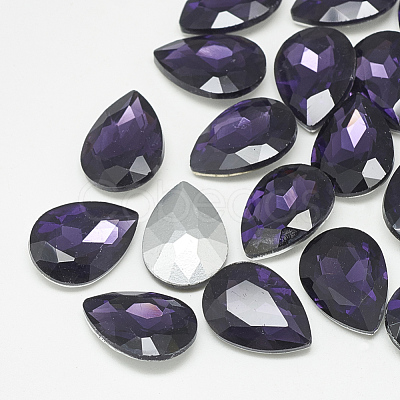 Pointed Back Glass Rhinestone Cabochons RGLA-T081-7x10mm-16-1