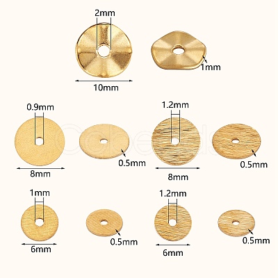 500Pcs 5 Styles Alloy Wavy Spacer Beads KK-SZ0006-31-1