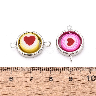 Polymer Clay Beads with CCB Plastic Frame Connector Charms CLAY-T022-35M-06-1