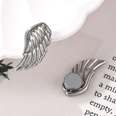 304 Stainless Steel Wing Clip-on Earrings EJEW-B116-04P-1