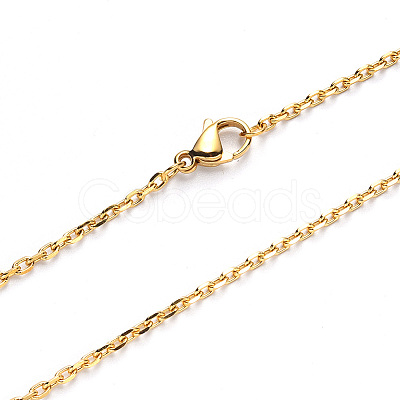 PVD Vacuum Plating 304 Stainless Steel Cable Chain Necklace NJEW-S420-008A-G-1