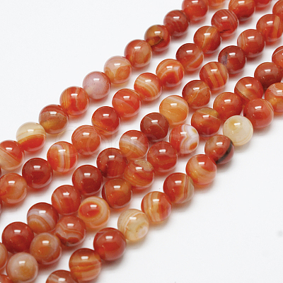 Natural Red Agate Bead Strands LS-G-G880-05-8mm-1