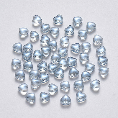Transparent Spray Painted Glass Beads X-GLAA-R211-02-D04-1