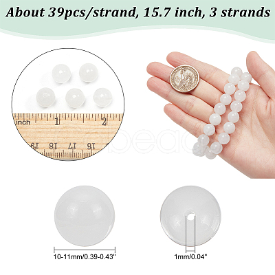 Round Natural White Jade Beads Strands G-NB0005-14A-1