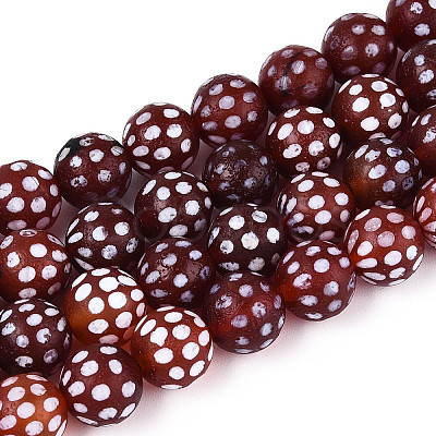 Tibetan Style Natural Agate dZi Beads Strands G-T144-36A-01-1