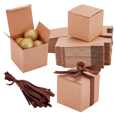 Square Folding Cardboard Paper Candy Gift Box LS-CON-WH0094-14A-1