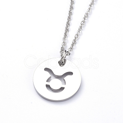 Non-Tarnish 304 Stainless Steel Pendant Necklaces NJEW-E147-06P-1