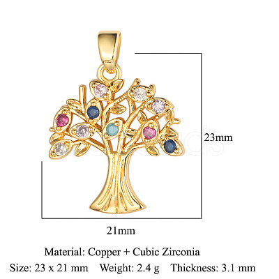 Brass Micro Pave Cubic Zirconia Pendants ZIRC-OY001-49G-1