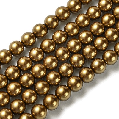 Eco-Friendly Dyed Glass Pearl Round Beads Strands HY-A002-8mm-RB037-1