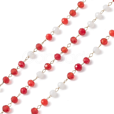 Handmade Glass Beaded Chains CHS-P016-46G-08-1