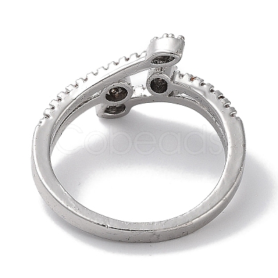 Brass Micro Pave Cubic Zirconia Cuff Rings RJEW-G310-14P-1