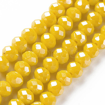 Electroplate Glass Beads Strands X-EGLA-A034-P4mm-A07-1