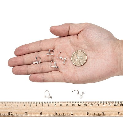 Brass Screw On Clip-on Earring Findings X-KK-L164-02S-1
