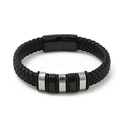 Braided Leather Cord Bracelets for Men BJEW-Z081-11EB-01-1