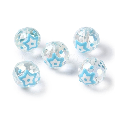 Transparent Glass Enamel Beads GLAA-G107-06A-1