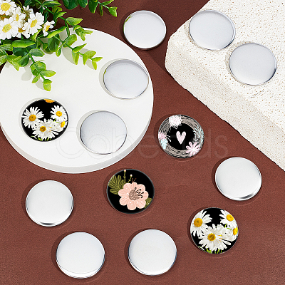 DIY Sublimation Blank Flat Round Brooch Pin Making Kit DIY-WH0430-387A-1