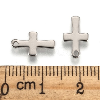 Tarnish Resistant Stainless Steel Tiny Cross Charms STAS-Q168-07-1