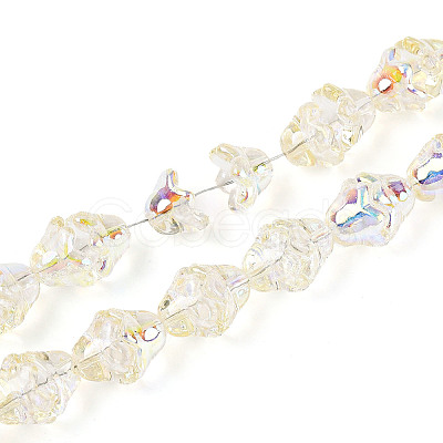 Electroplate Transparent Glass Beads Strands EGLA-N020-03B-1