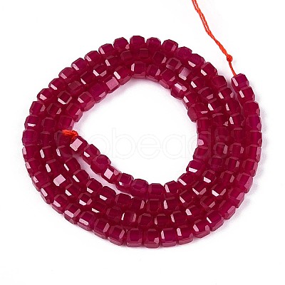 Lab Grown Red Corundum Beads Strands G-N351-02A-01-1
