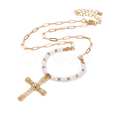 Alloy Rhinestone Pendant Necklaces for Women NJEW-U013-10G-02-1