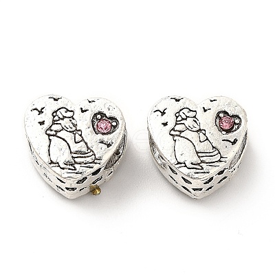 Rack Plating Alloy Rhinestone European Beads PALLOY-P289-31AS-01-1