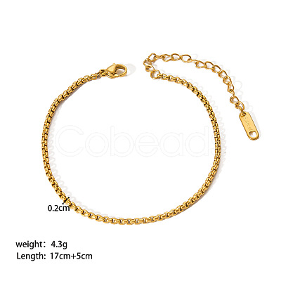 Stylish 304 Stainless Steel Box Chain Bracelets for Women LS-XR9988-6-1